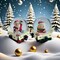 S/2 Christmas Snow Globe, Santa Claus Snowman Snowglobes Figurines, Snow Globes,Santa Snow Globe,Christmas Snow Globes